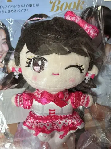 윙크 봉제 인형 핑크 드레스 약 20cm