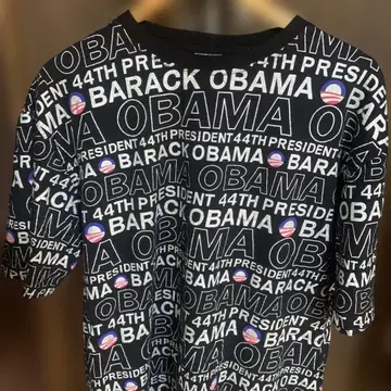 OBAMA 올 패턴 프린트 티셔츠 사이즈 XL
