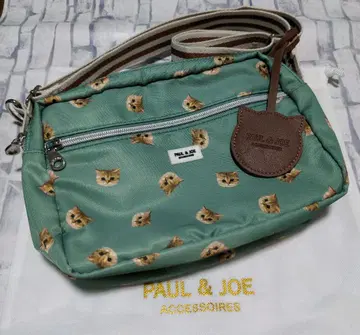 PAUL & JOE 고양이 프린트 숄더백 그린