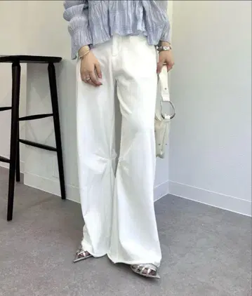 mystic 화이트 플레어 데님