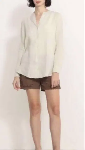 제임스 퍼스 라이트 웨이트 린넨 밴드 카라 셔츠
