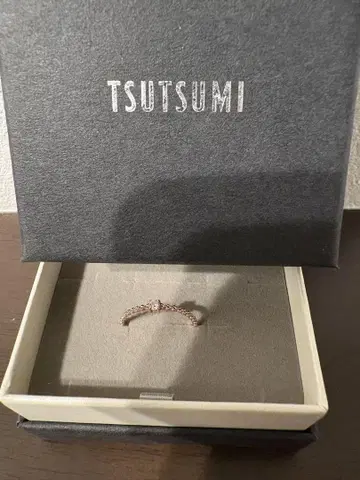 중고 TSUTSUMI 핑크 골드 링 13호 보증서 포함