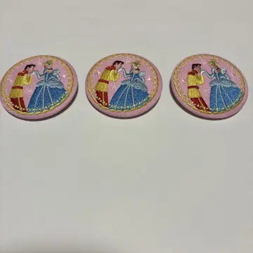 디즈니 자수 캔뱃지 신데렐라 3개 세트