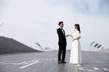 웨딩 드레스 오프숄더 화이트 롱 드레스