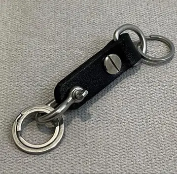 블랙 가죽 키링