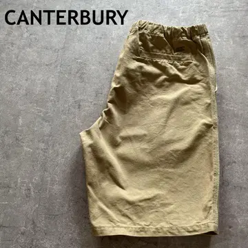 CANTERBURY 베이지 하프 팬츠 코튼 남성용 L 사이즈 조절 가능