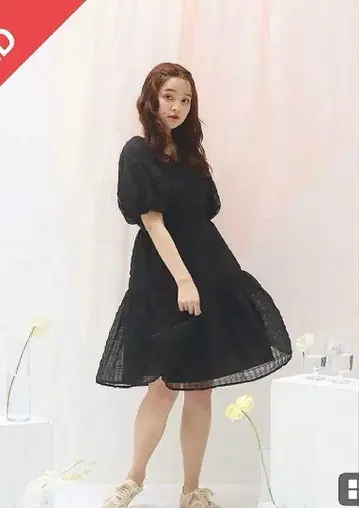 muguet sheer check mini op 블랙