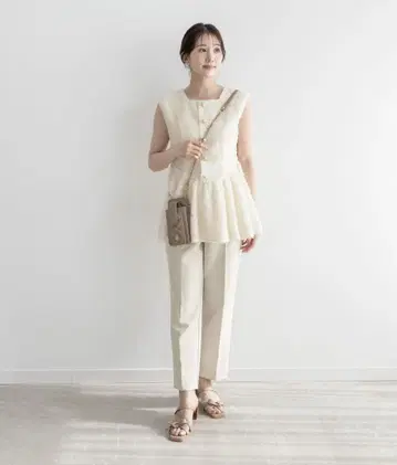 RANDA 샤기 베스트풍 풀오버 셋업