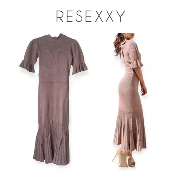 RESEXXY 슬리브 디자인 머메이드 원피스 니트 롱 원피스