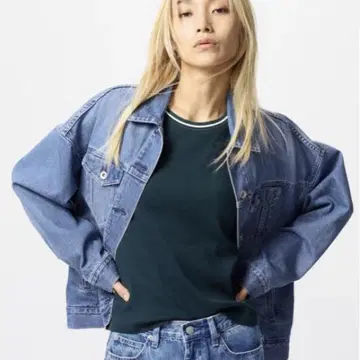 유니클로 데님 오버 사이즈 자켓