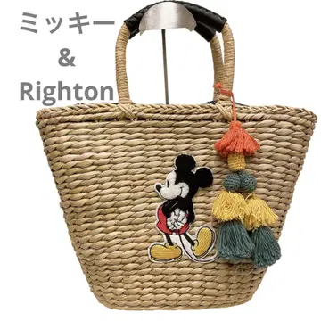 Right-on 미키 마우스 자수 바스켓백 프린지