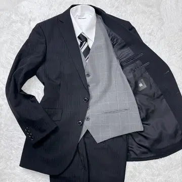 SUIT SELECT 정장 셀렉트 3피스 스트라이프 수트 A4 등받이
