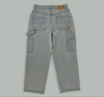 9090 N 로고 데님 팬츠 그레이