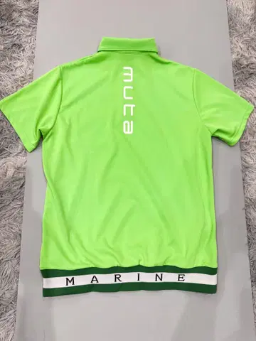 muta MARINE 헴 리브 피케 셔츠 Neon