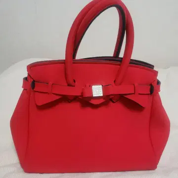 SAVE MY BAG 빨간색 리본 포함 핸드백 S