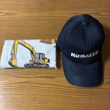 KOMATSU 메쉬 캡 프리 사이즈 페이스 타월 세트