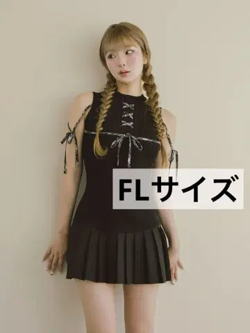 darich 다리치 도킹 레이스업 미니 원피스 BLK FL