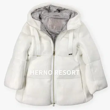 HERNO Resort 헤르노 리조트 A 라인 퍼 다운 자켓 화이트