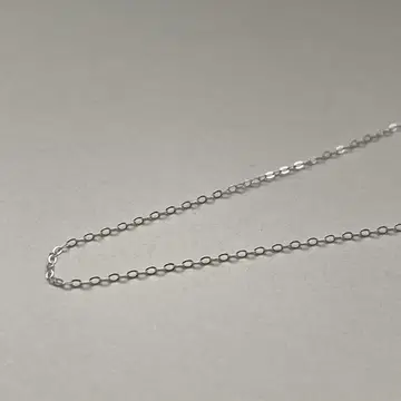 Silver925 슬라이드 조절기 포함 평평한 팥 체인 45cm 새상품