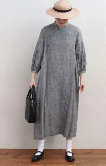 피그 런던 morning LINEN chinois dress 체크