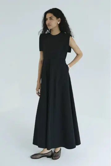 CLANE SQUARE SLEEVE ONE PIECE 롱 원피스