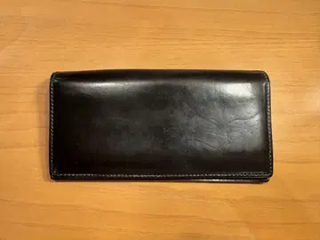 GANZO SHELL CORDOVAN 2 지퍼 동전 지갑이 있는 장지갑