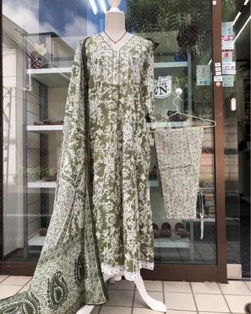 쿠르타, 팬츠, 숄 (3개 세트)