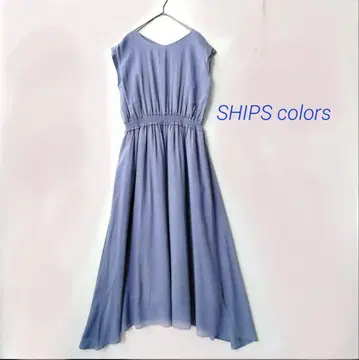 SHIPS colors 파랑 보라색 슬리브리스 롱 원피스