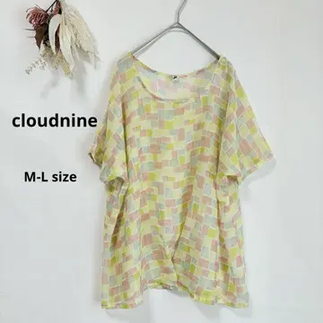 클라우드 나인 cloudnine 시어 블라우스 튜닉 M-L 컬러풀