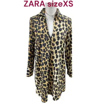 새상품급 ZARA 레오파드, 표범 무늬 롱 셔츠 블라우스 예쁜 스키퍼