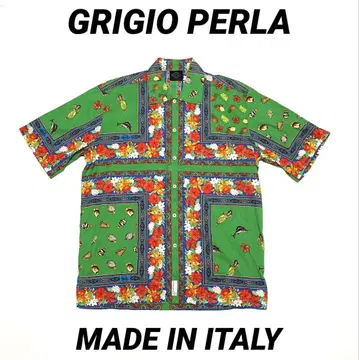 이탈리아제 그리지오 페를라 하와이안 셔츠 알로하 오리지널 원단