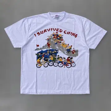 I SURVIVED CHINA 반팔 티셔츠 만리장성 구제 의류