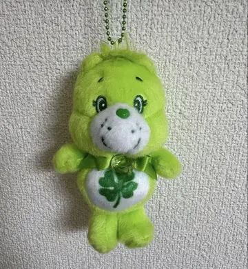 케어 베어 봉제 인형 키링 클로버