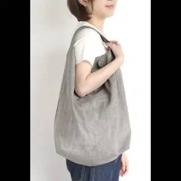 나카가와 마사시치 상점 원핸드 토트백 라이트 그레이 면 린넨 코튼 린넨