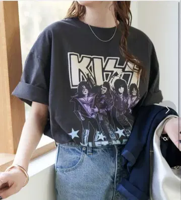 DISCOAT 밴딩 티셔츠 KISS
