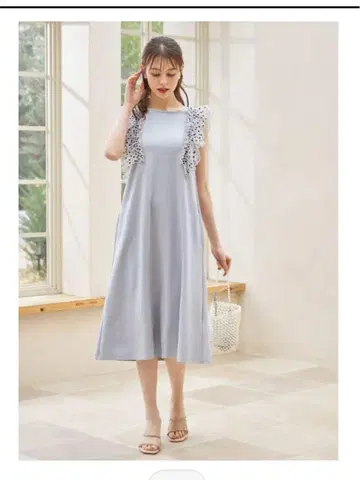 새상품 토코 클로젯 포켓 부착 도트 튤 프릴 장식 원피스