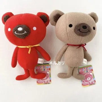 시나다 컬러풀 베어 M 사이즈 봉제 인형 2개 곰 SHINADA