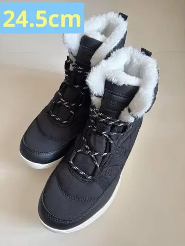 스노우 부츠 24.5cm 여성용 신발 부츠 겨울 모코모코 블랙