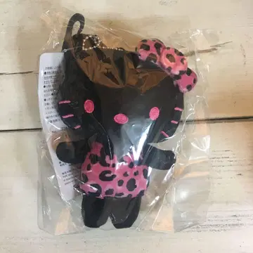 산리오 헬로키티 아베일 봉제 인형 마스코트 참 핑크 블랙 레오파드 무늬