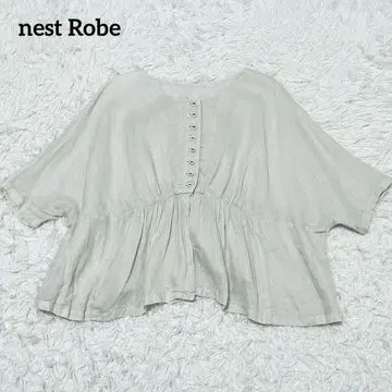 nest Robe 네스트로브 린넨 100% 2way 개더 플레어 블라우스