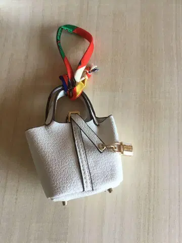 미니 백형 키링 화이트 가죽