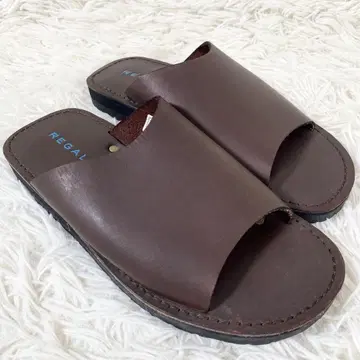 새상품급 REGAL 리갈 가죽 샌들 천연 가죽 브라운 오픈토 M