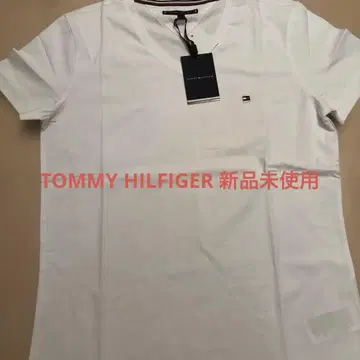 타미힐피거 V넥 티셔츠 화이트 미사용 새상품