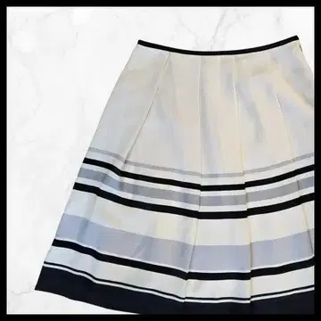 90's 빈티지 보더 무늬 플레어 스커트
