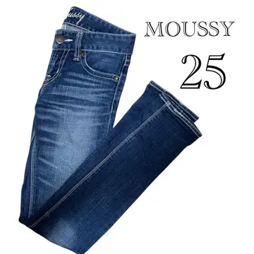 MOUSSY 마우지 청바지 데님 25 사이즈 블루 스키니 청바지