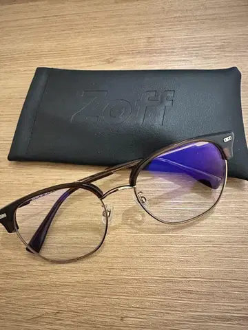 Zoff 블루라이트 차단 안경 브라운 무도수