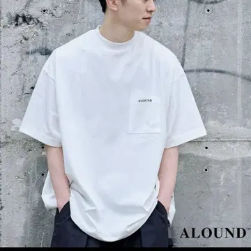 L 사이즈 ALOUND 오버사이즈 포켓 티셔츠 화이트