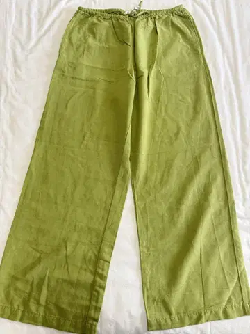 린넨 팬츠 그린 S 사이즈 H&M