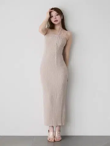 앤드메리 파타 바디 드레스 핑크 베이지