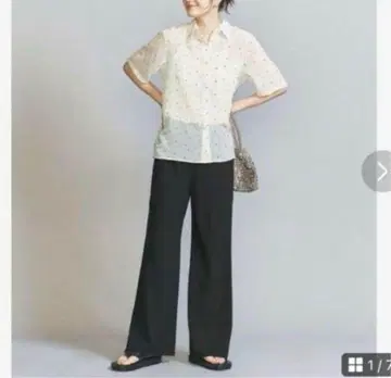 캐주얼 와이드 팬츠 블랙